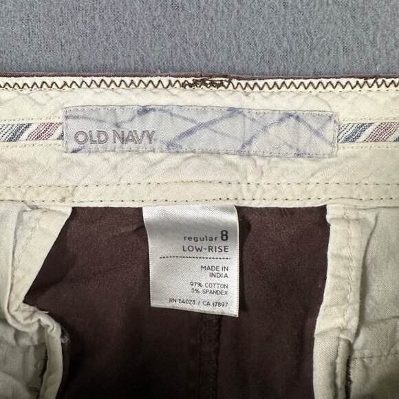 Old Navy Pants Womens 8 Brown Low-Rise Regular Fit Flat Front Pants Pockets - Picture 5 of 10